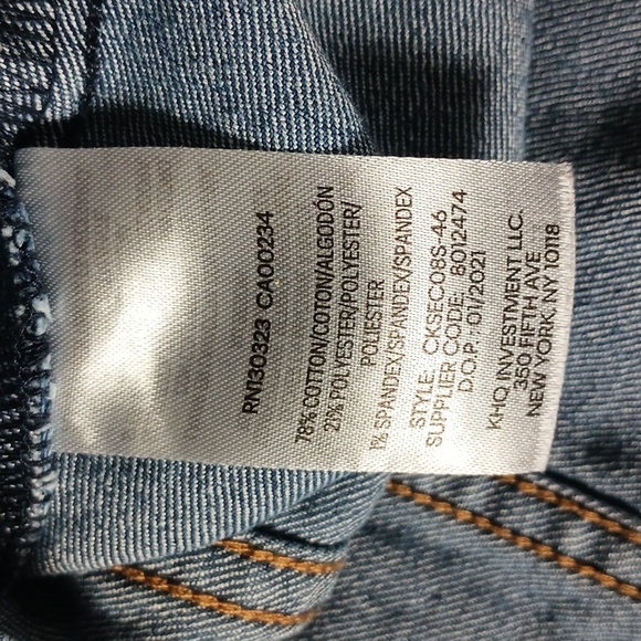 Calvin Klein Girls jumper skirt Blue Jeans Monogram Logo Straps Denim skirtalls - Picture 6 of 6